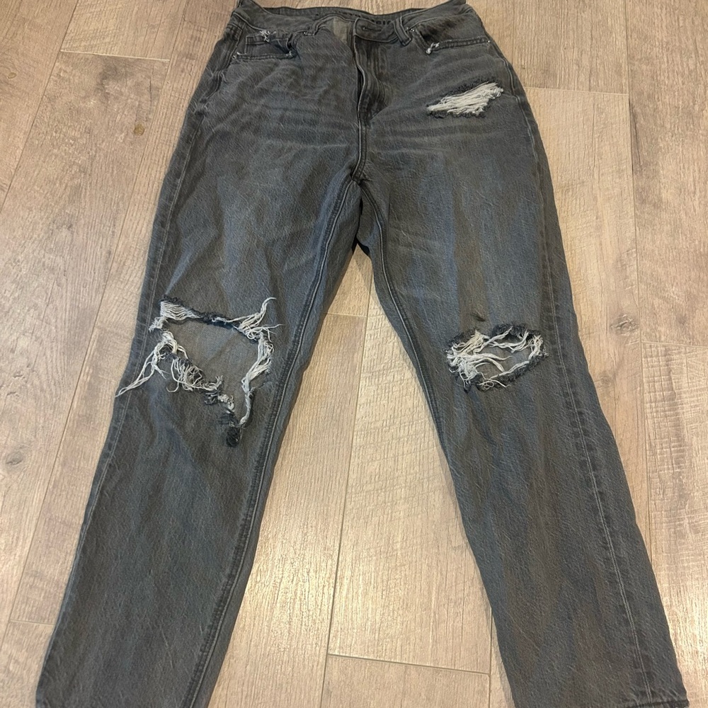 American Eagle Outfitters Gray Boyfriend Jeans Distressed